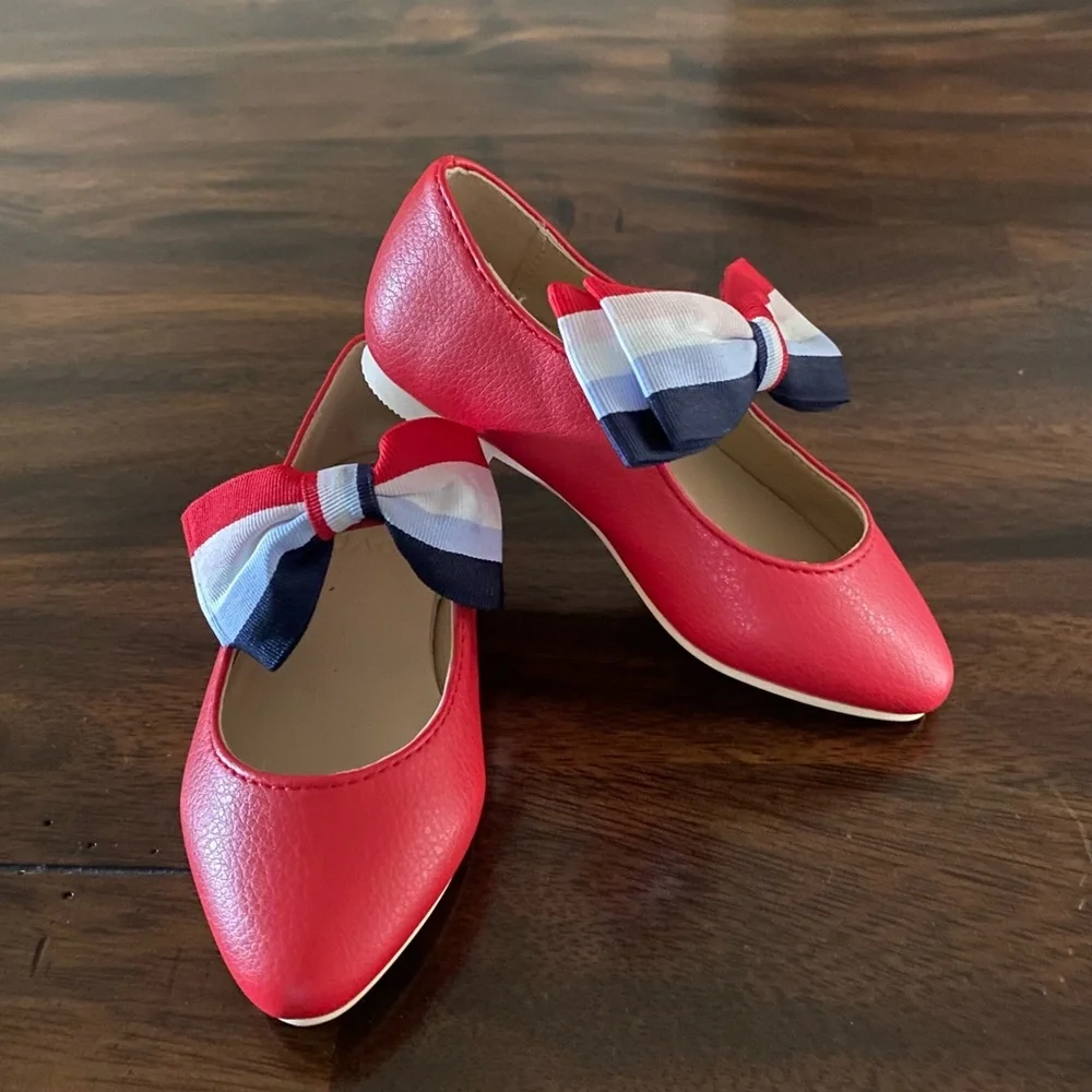 Janie and Jack Red Flat Shoes